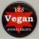 画像2: 缶バッジピンタイプ＝小（44mm）＝「YES Vegan ANIMAL RIGHTS 赤星_背景黒」 (2)